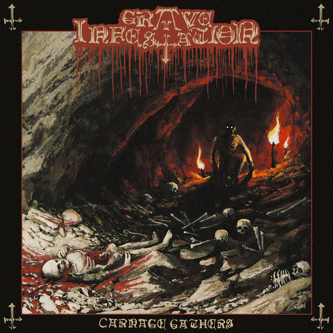 GRAVE INFESTATION - Carnage Gathers LP BROWN MARBLED SMOKED VINYL
