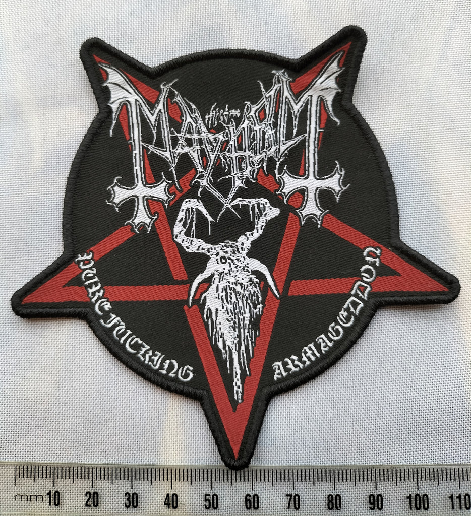 MAYHEM - Pure Fucking Armageddon PATCH PENTAGRAM SHAPED
