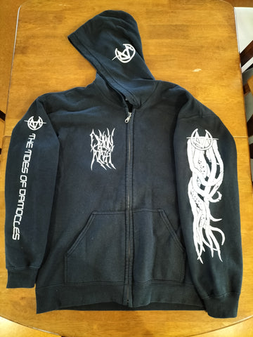 DAWN OF AZAZEL (NZL) - Tides of Damocles ZIP-UP HOODIE LARGE [2ND HAND]